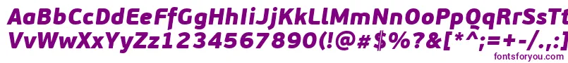 Więcej informacji o czcionce PfbeausansproBlackitalic Czcionka PfbeausansproBlackitalic – fioletowe czcionki na białym tle