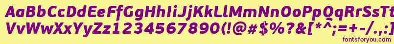 PfbeausansproBlackitalic Font – Purple Fonts on Yellow Background