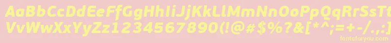 PfbeausansproBlackitalic Font – Yellow Fonts on Pink Background