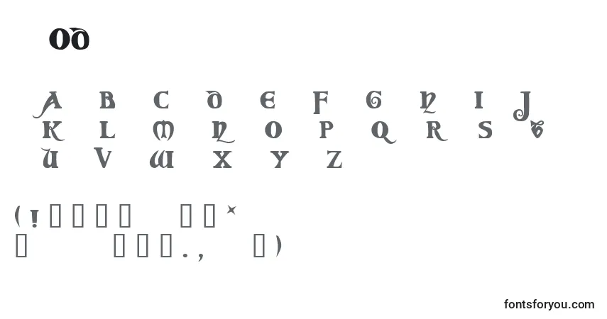 A fonte Cod – alfabeto, números, caracteres especiais