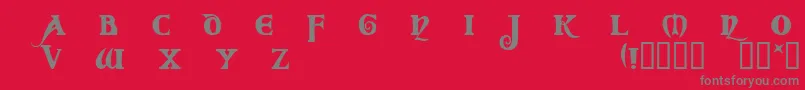 Cod-Schriftart – Graue Schriften auf rotem Hintergrund