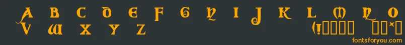 フォントCod – 黒い背景にオレンジの文字