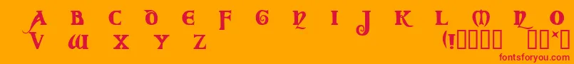 フォントCod – オレンジの背景に赤い文字