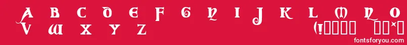 Cod-Schriftart – Weiße Schriften auf rotem Hintergrund