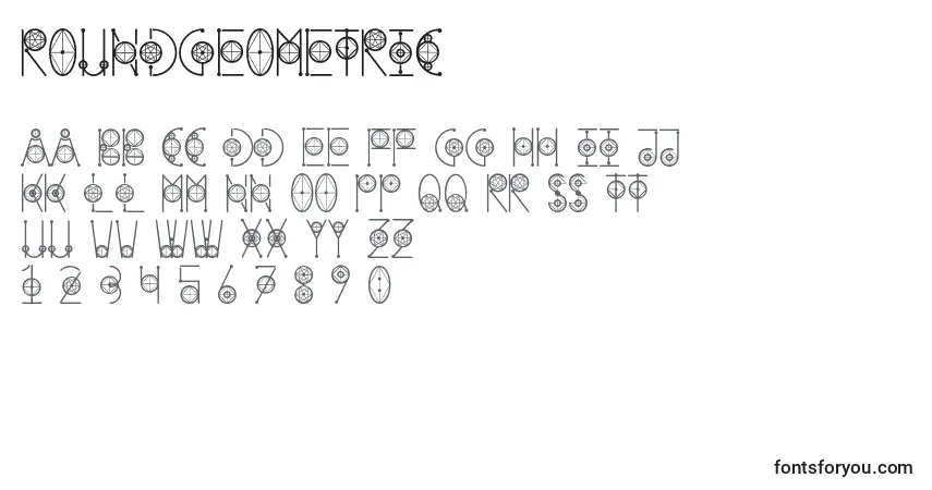 Schriftart RoundGeometric – Alphabet, Zahlen, spezielle Symbole