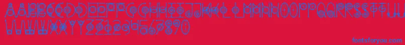 Шрифт RoundGeometric – синие шрифты на красном фоне