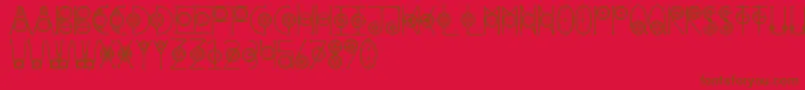 RoundGeometric-fontti – ruskeat fontit punaisella taustalla