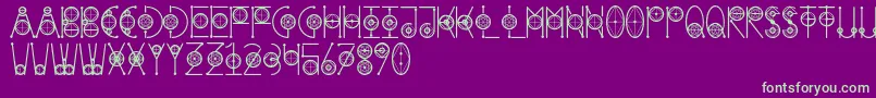 RoundGeometric Font – Green Fonts on Purple Background