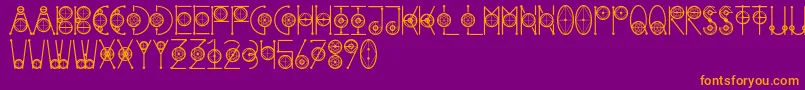 RoundGeometric Font – Orange Fonts on Purple Background