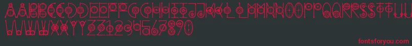 RoundGeometric Font – Red Fonts on Black Background