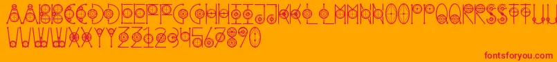 fuente RoundGeometric – Fuentes Rojas Sobre Fondo Naranja