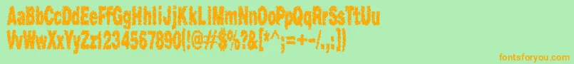 Caviarrancid Font – Orange Fonts on Green Background