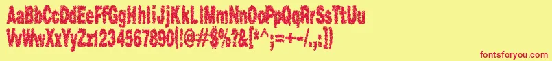 Caviarrancid Font – Red Fonts on Yellow Background
