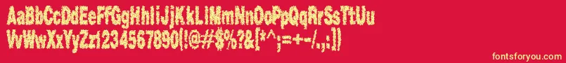 Caviarrancid Font – Yellow Fonts on Red Background