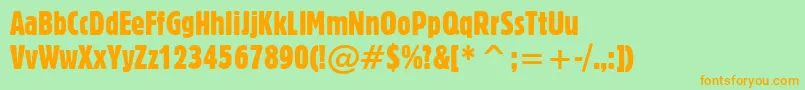 Gothic821CondensedBt Font – Orange Fonts on Green Background