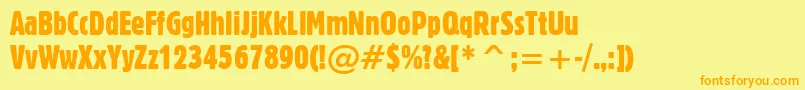 Gothic821CondensedBt Font – Orange Fonts on Yellow Background