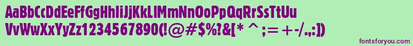 Gothic821CondensedBt Font – Purple Fonts on Green Background