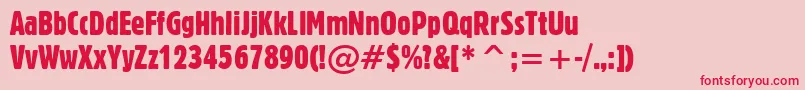 Gothic821CondensedBt Font – Red Fonts on Pink Background