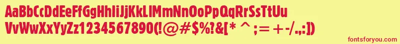 Gothic821CondensedBt Font – Red Fonts on Yellow Background