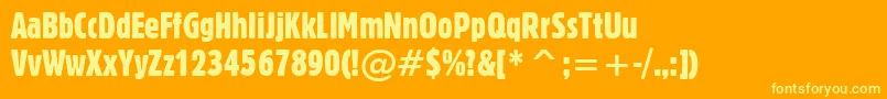 Gothic821CondensedBt Font – Yellow Fonts on Orange Background