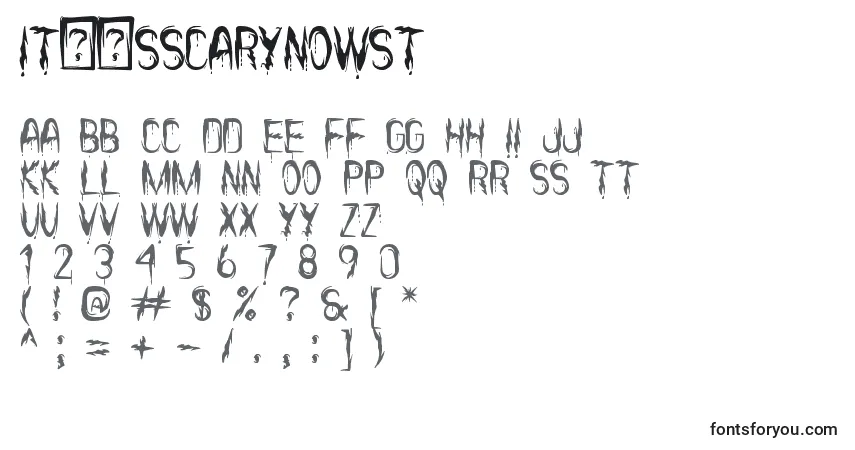 A fonte ItВґsScaryNowSt – alfabeto, números, caracteres especiais