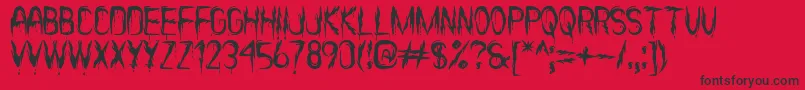 ItВґsScaryNowSt-Schriftart – Schwarze Schriften auf rotem Hintergrund