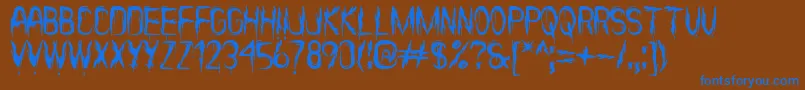 ItВґsScaryNowSt Font – Blue Fonts on Brown Background