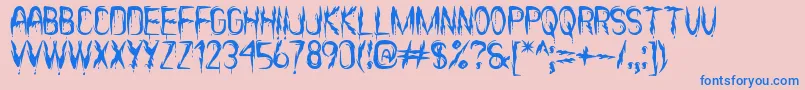 ItВґsScaryNowSt Font – Blue Fonts on Pink Background