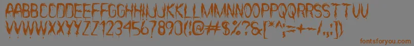 ItВґsScaryNowSt Font – Brown Fonts on Gray Background