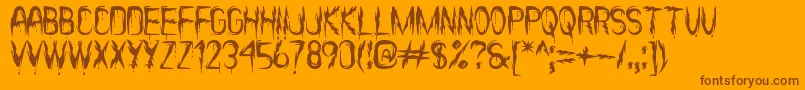 ItВґsScaryNowSt Font – Brown Fonts on Orange Background