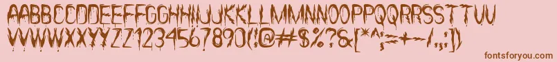 ItВґsScaryNowSt Font – Brown Fonts on Pink Background