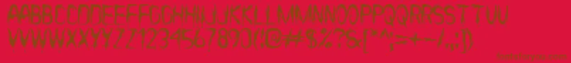 ItВґsScaryNowSt Font – Brown Fonts on Red Background