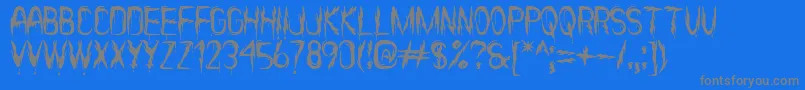 ItВґsScaryNowSt-Schriftart – Graue Schriften auf blauem Hintergrund