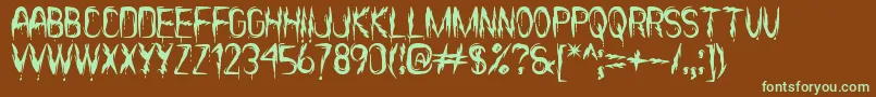 ItВґsScaryNowSt Font – Green Fonts on Brown Background