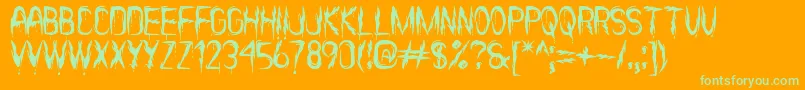 ItВґsScaryNowSt Font – Green Fonts on Orange Background