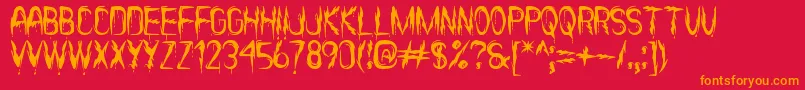 ItВґsScaryNowSt Font – Orange Fonts on Red Background