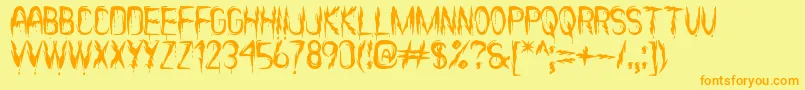 ItВґsScaryNowSt Font – Orange Fonts on Yellow Background