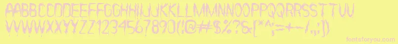 ItВґsScaryNowSt Font – Pink Fonts on Yellow Background