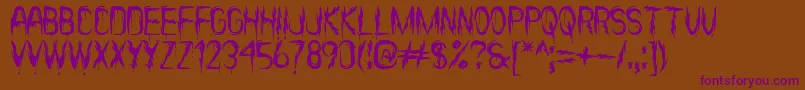 ItВґsScaryNowSt Font – Purple Fonts on Brown Background