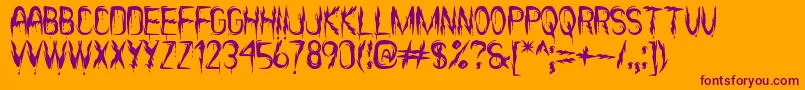 ItВґsScaryNowSt Font – Purple Fonts on Orange Background