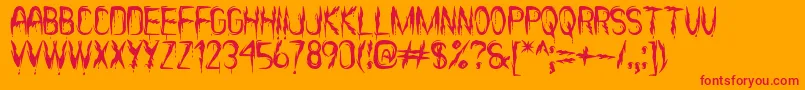 ItВґsScaryNowSt Font – Red Fonts on Orange Background