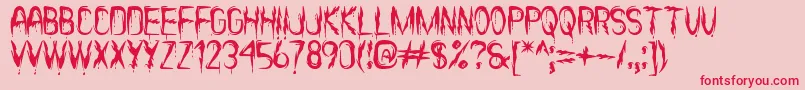 フォントItВґsScaryNowSt – ピンクの背景に赤い文字