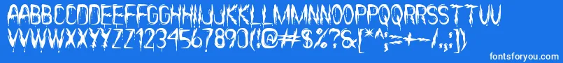 ItВґsScaryNowSt Font – White Fonts on Blue Background