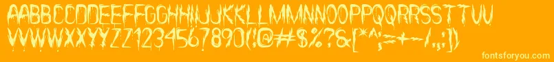 ItВґsScaryNowSt Font – Yellow Fonts on Orange Background