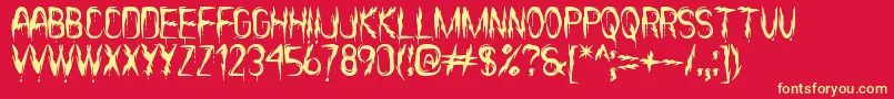 ItВґsScaryNowSt Font – Yellow Fonts on Red Background