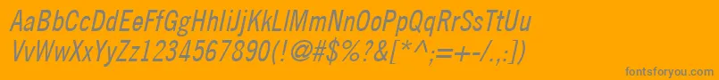 TradeGothicLtCondensedNo.18Oblique Font – Gray Fonts on Orange Background