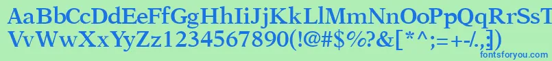 フォントOrchidsskSemibold – 青い文字は緑の背景です。