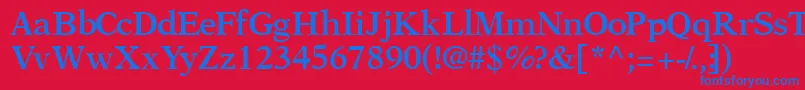 フォントOrchidsskSemibold – 赤い背景に青い文字