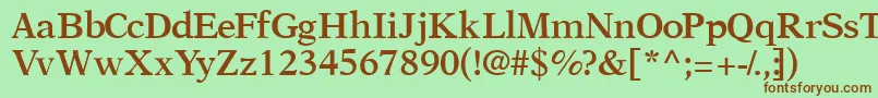 Шрифт OrchidsskSemibold – коричневые шрифты на зелёном фоне