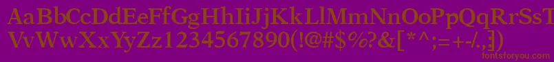 OrchidsskSemibold-Schriftart – Braune Schriften auf violettem Hintergrund